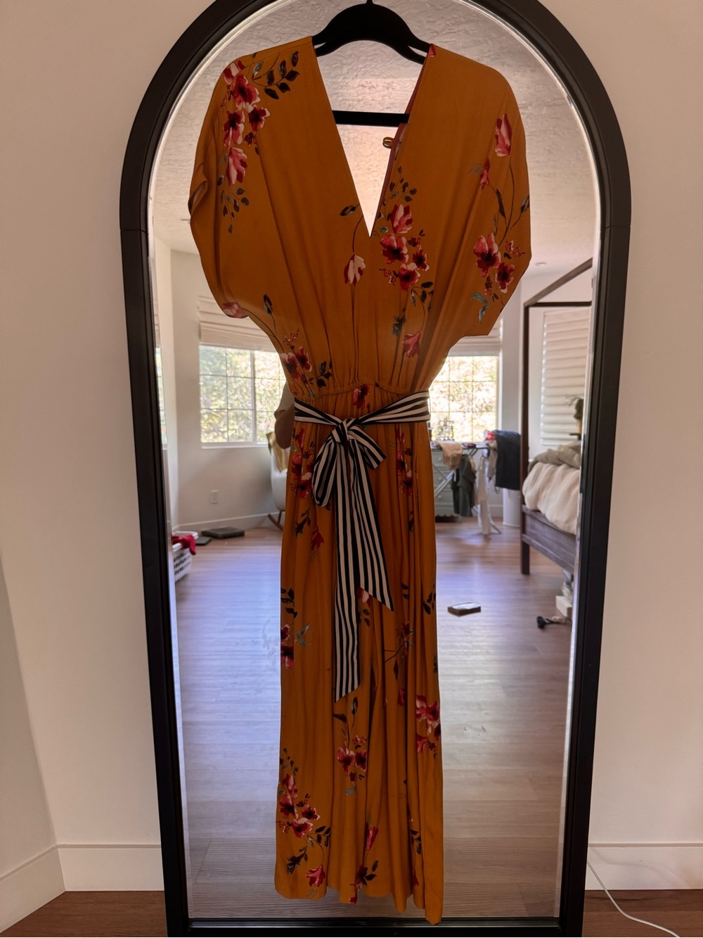 ANTHRO floral jumpsuit semi formal